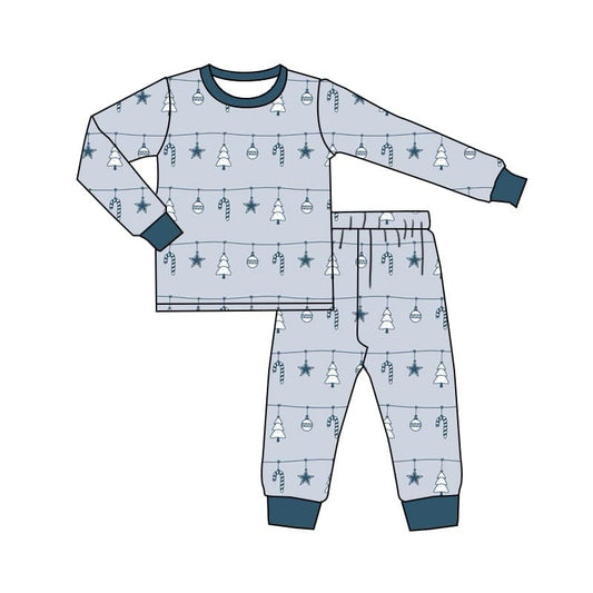 MOQ 3 Custom design Boys Christmas Pajamas bamboo