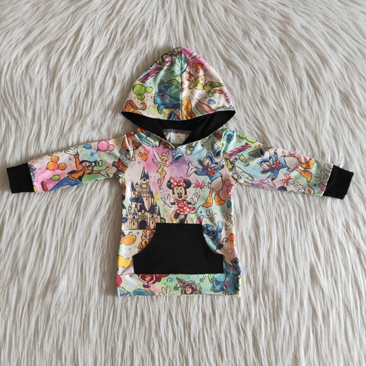 Girls Cartoon Hoodies Shirt Top Long Sleeves