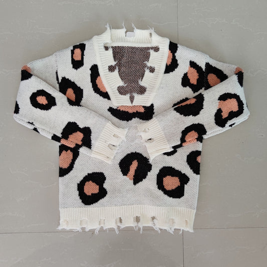 Girls Sweater Leopard