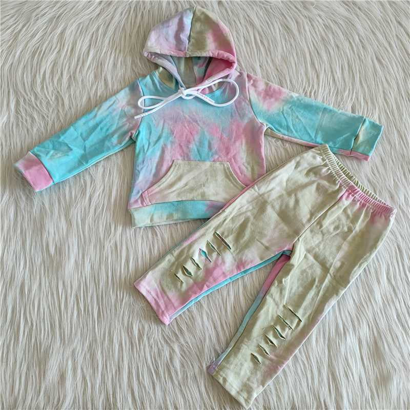 Girls Tie-dye Hoodies Long Sleeves