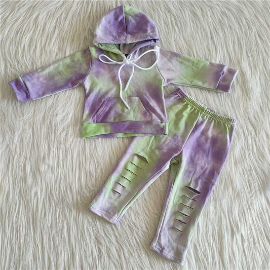 Girls Tie-dye Hoodies Long Sleeves