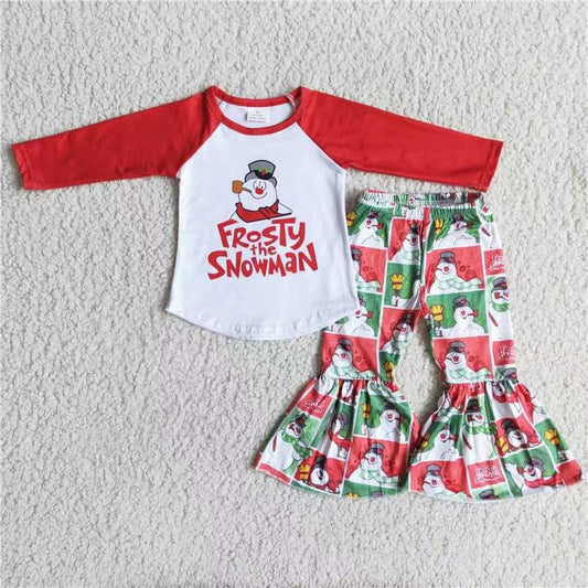 Girls Frosty Snowman Outfits Long Sleeves