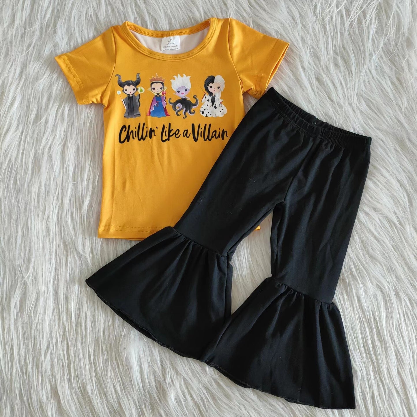 Girls Chillin Like A Villain Outfits Short Sleeves Black Pants