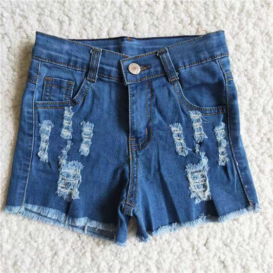 Girls Summer Blue Denim Shorts