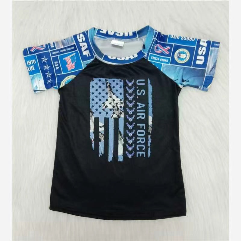 Boys US Air Force Shirt Top Short Sleeves