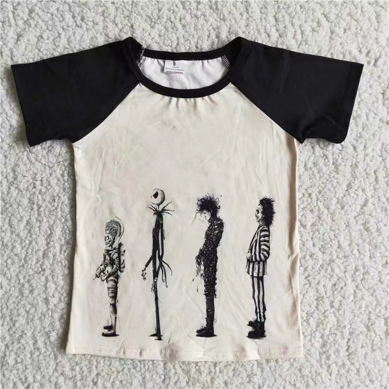 Boys Skull Shirt Top Short Sleeves