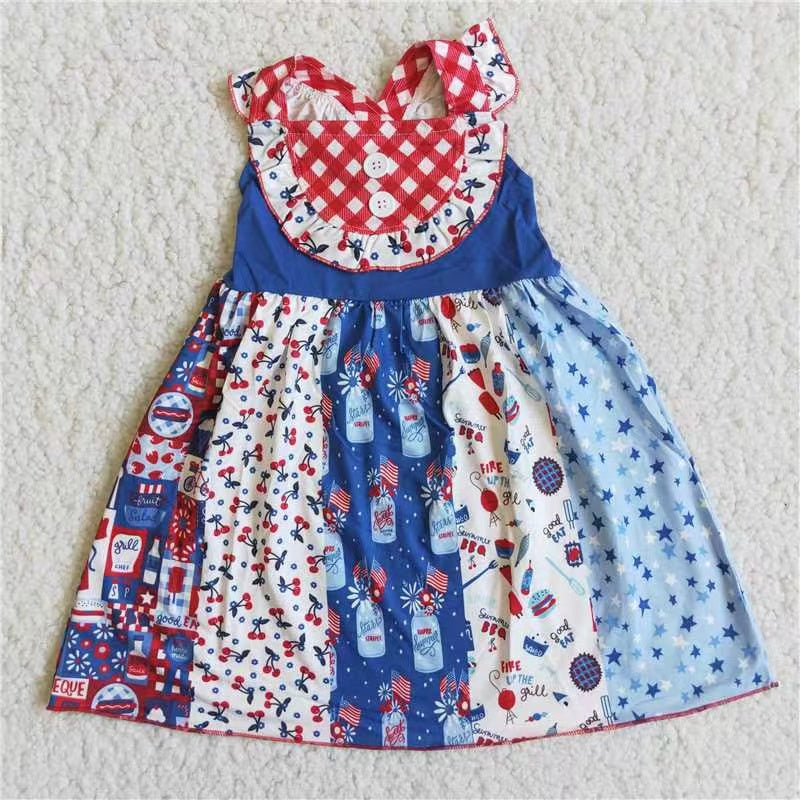 Girls July Fourth Dress Sleeveless