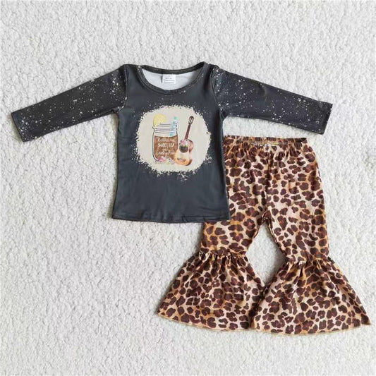 6 B13-18 Girls Guitar Outfits Leopard Pants