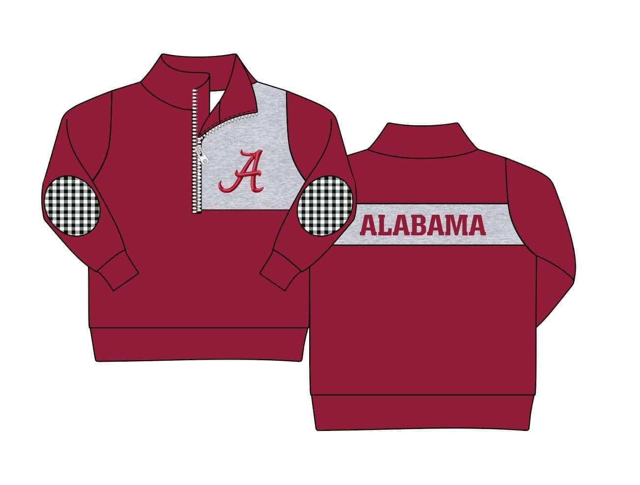 MOQ 3 Custom design baby Boys ALABAMA Pullover