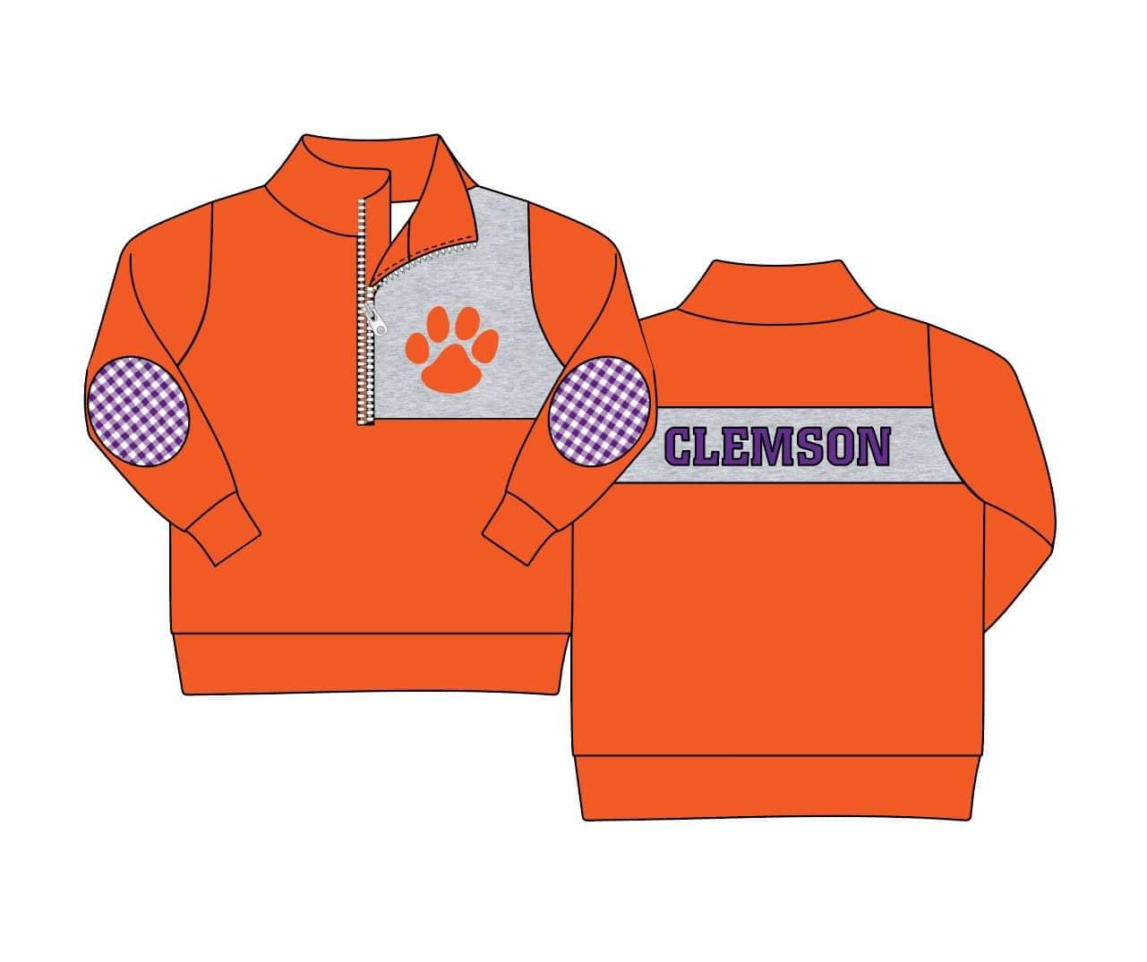 MOQ 3 Custom design Boys CLEMSON Pullover