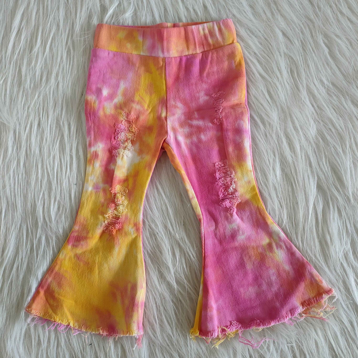 Girls Tie-dye Jeans Bell Bottom Pants