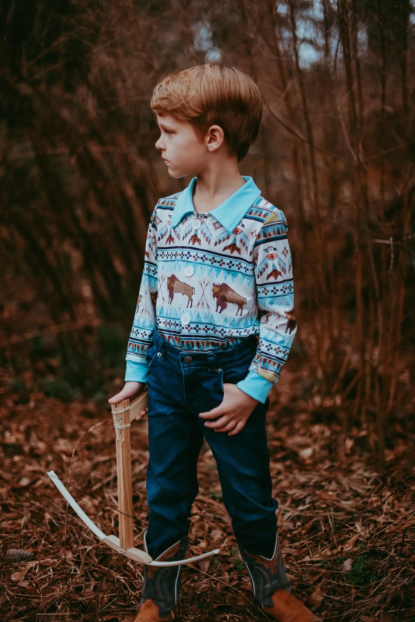 Boys Cow Shirt Top Long Sleeves