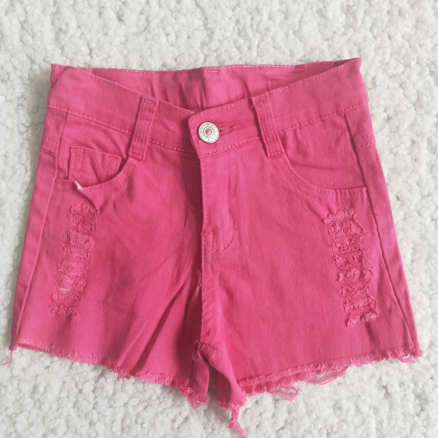 Girls Summer Fushcia Denim Shorts