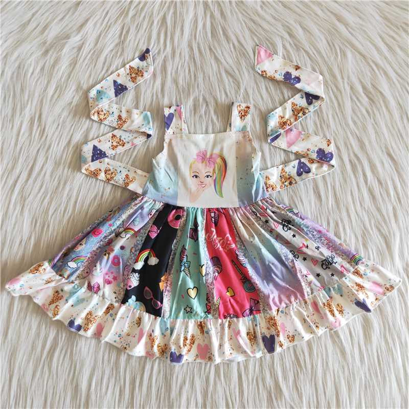 Girls Cartoon Twirl Dress Sleeveless With Belt Sales