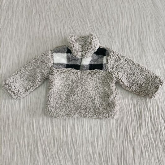 Girls Gray Fur Jacket Coat