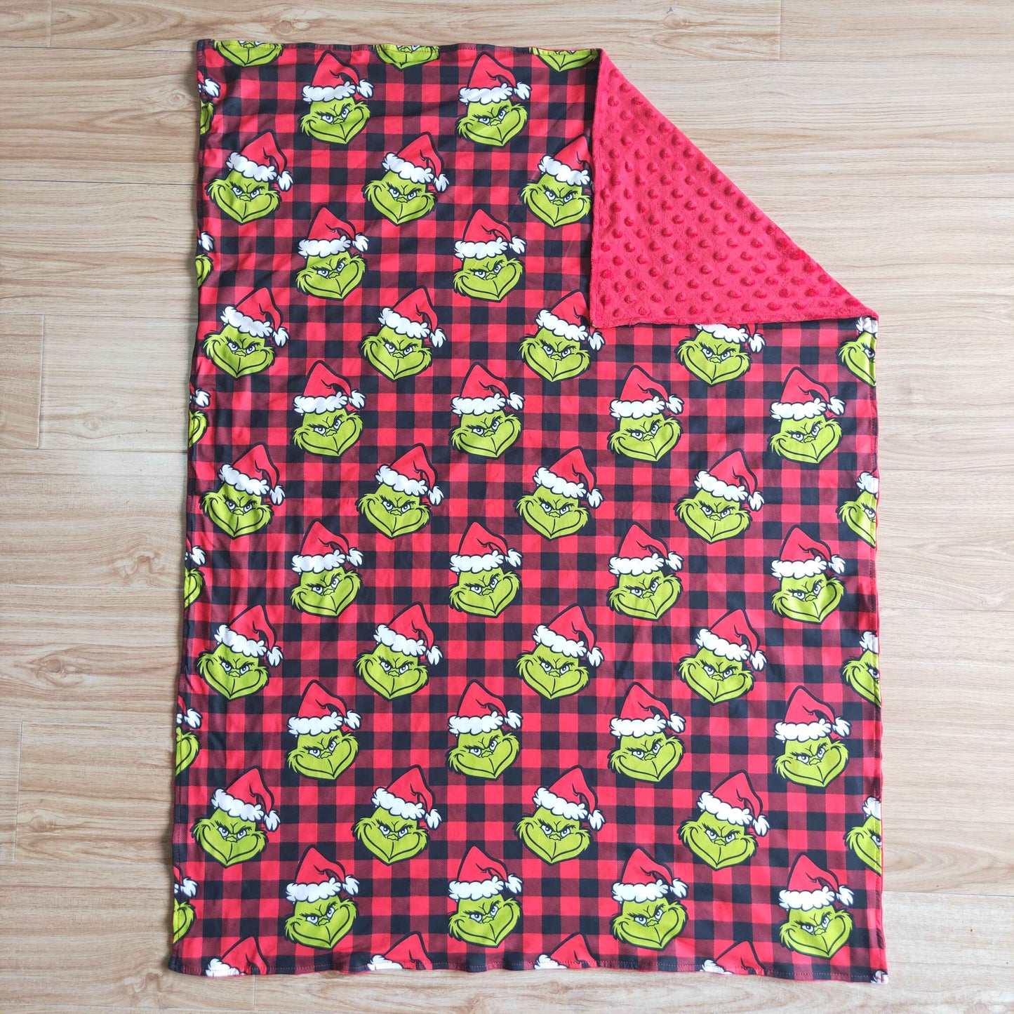 Baby Blankets Christmas Red Black Grid