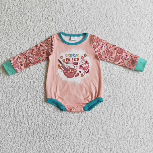 Baby Cereal Killer Rompers Long Sleeves