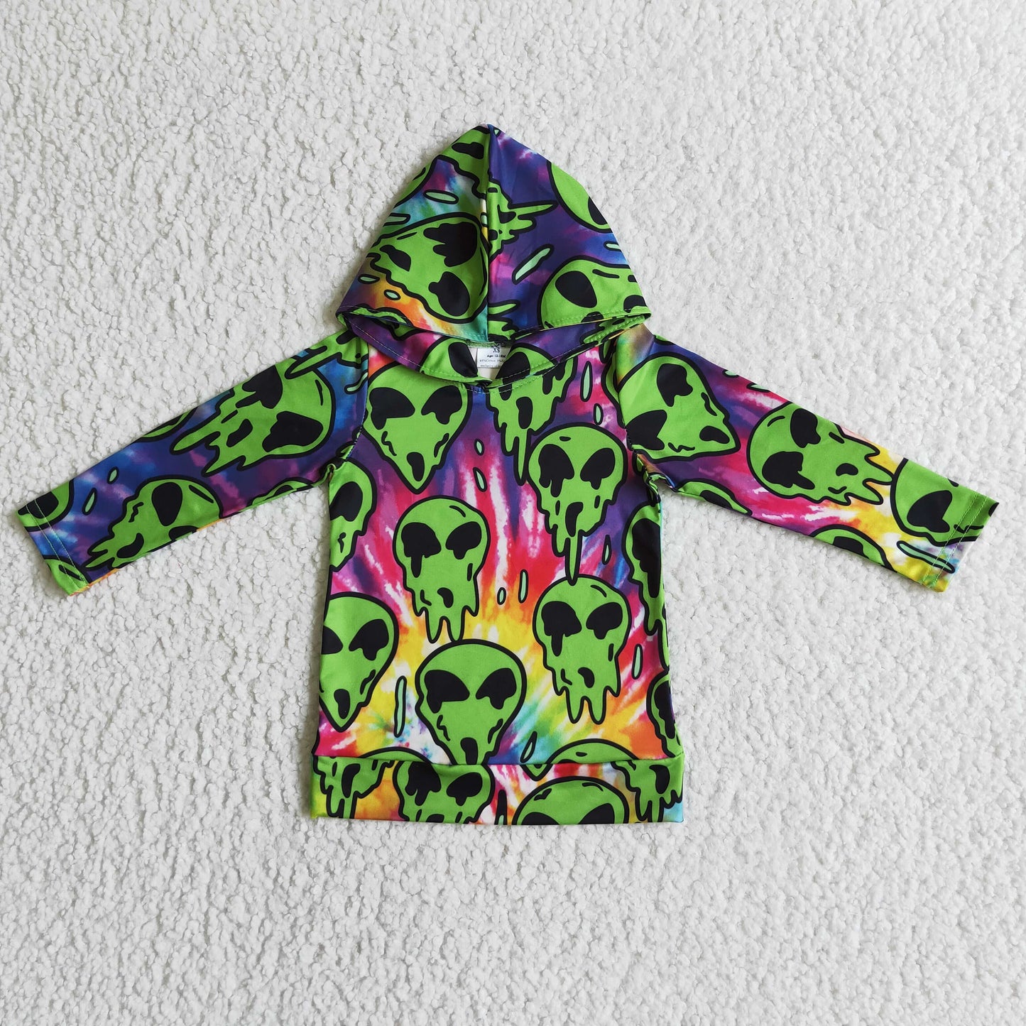 Boys Green Skull Hoodies