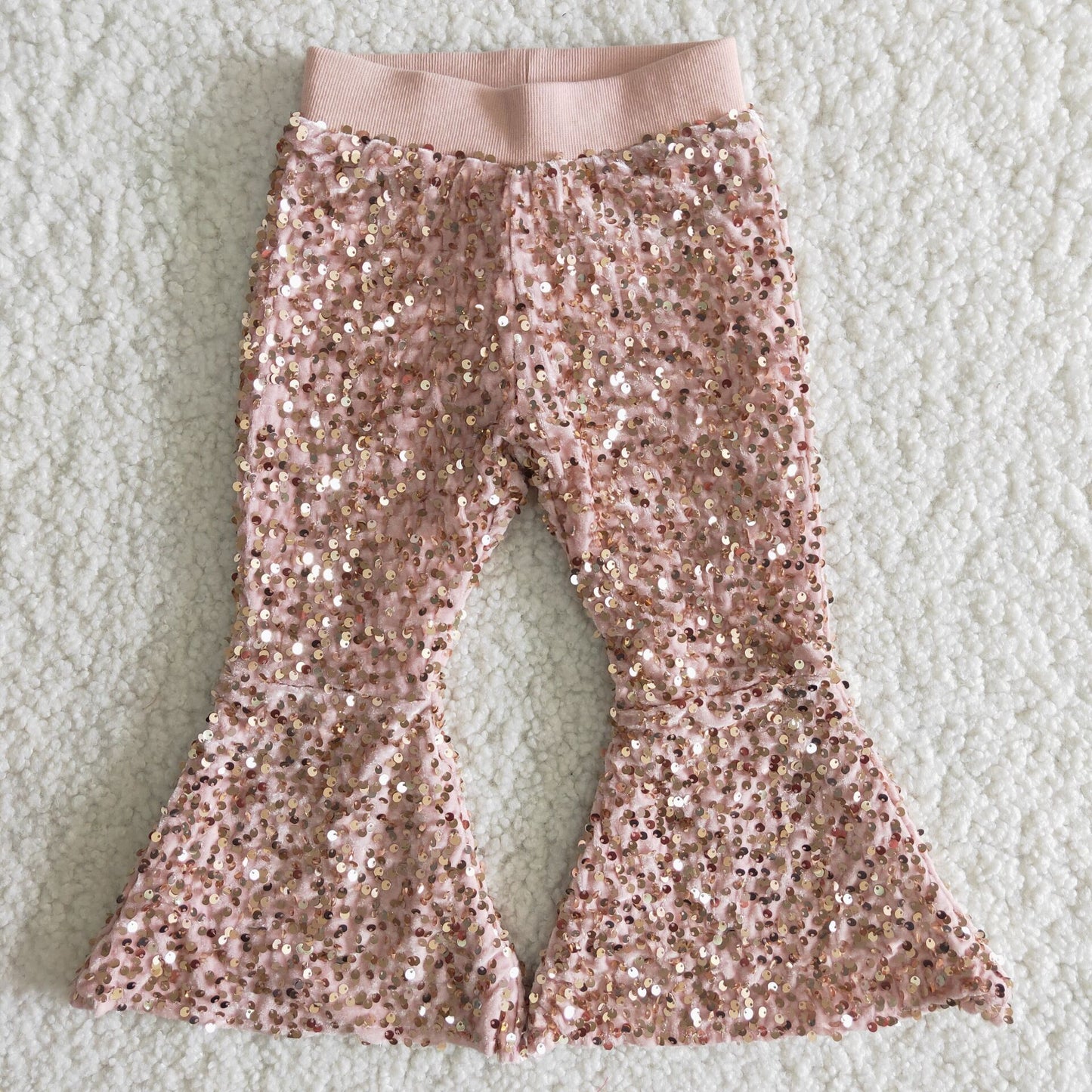 Girls Sequined Bell Bottom Pants