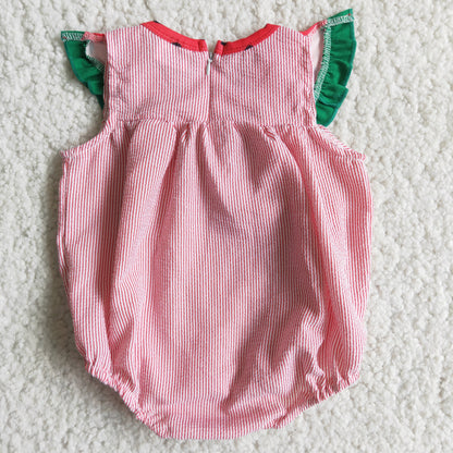 Girls Watermelon Red Rompers Short Sleeves