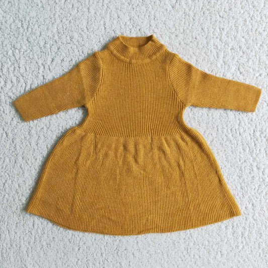 Girls Sweater Dress Yellow