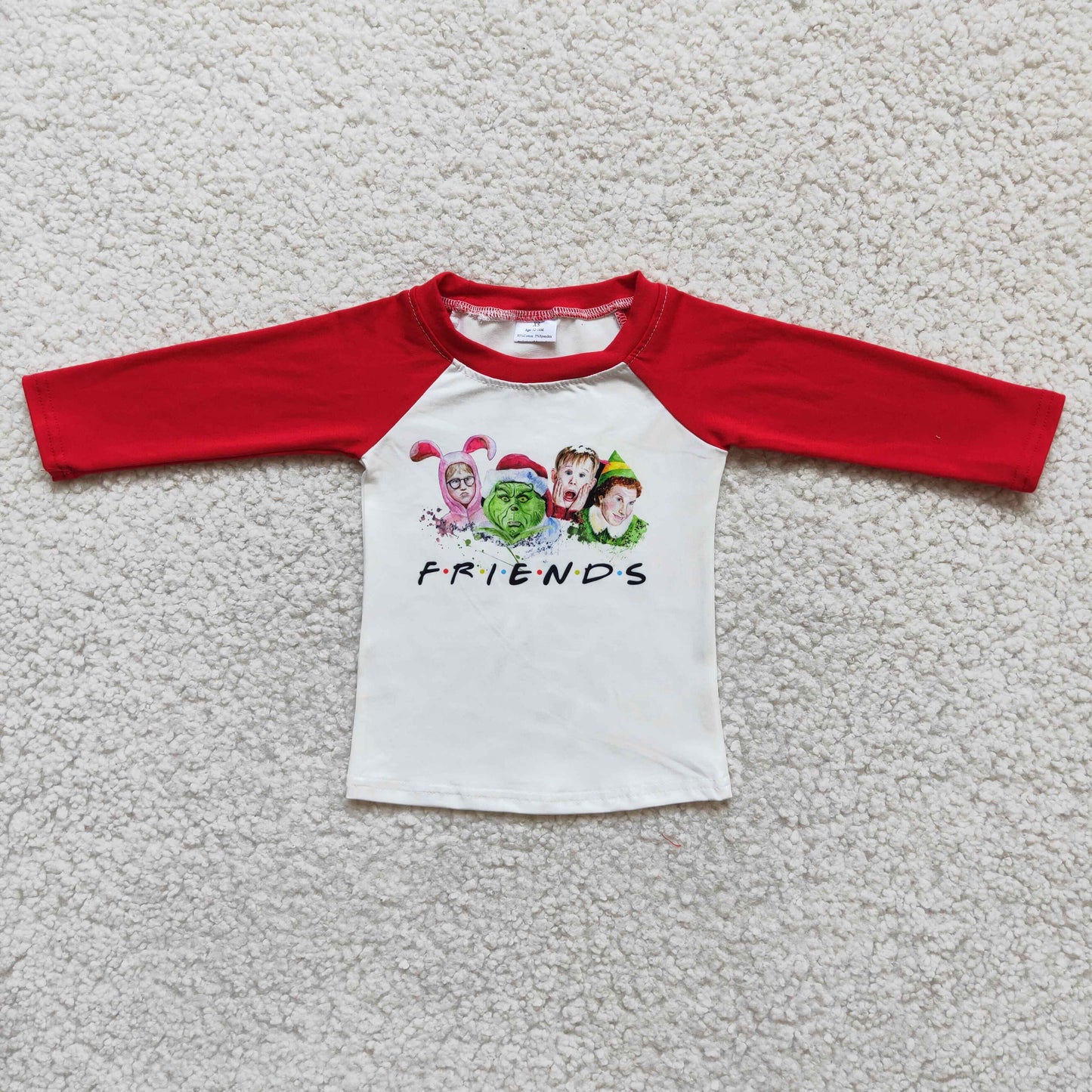 Boys Christmas Friends Shirt Top Long Sleeves