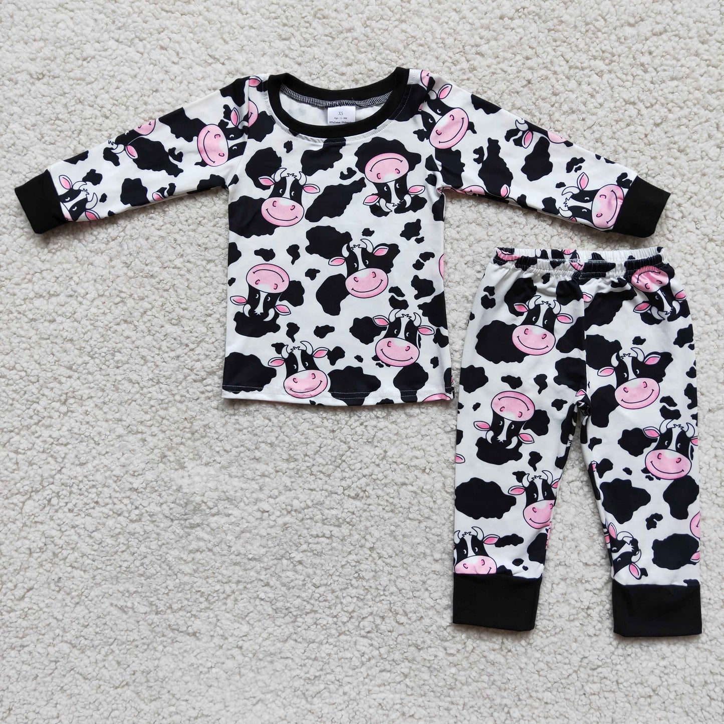 Boys Cow Pajamas Long Sleeves Joggers