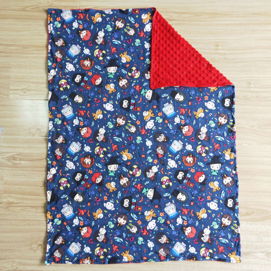 Baby Blankets Cartoon Red Blue