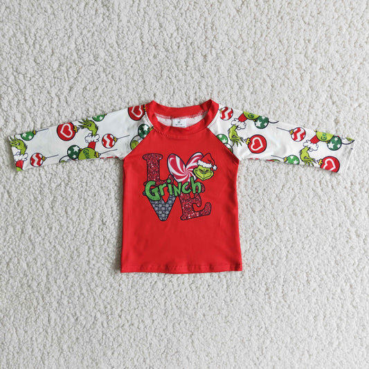 Boys Love Christmas Shirt Top Long Sleeves