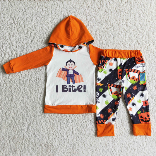 Boys I Bite Outfits Long Sleeves Hoodies Joggers Halloween