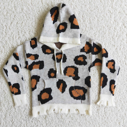 Girls Sweater Leopard Hoodies