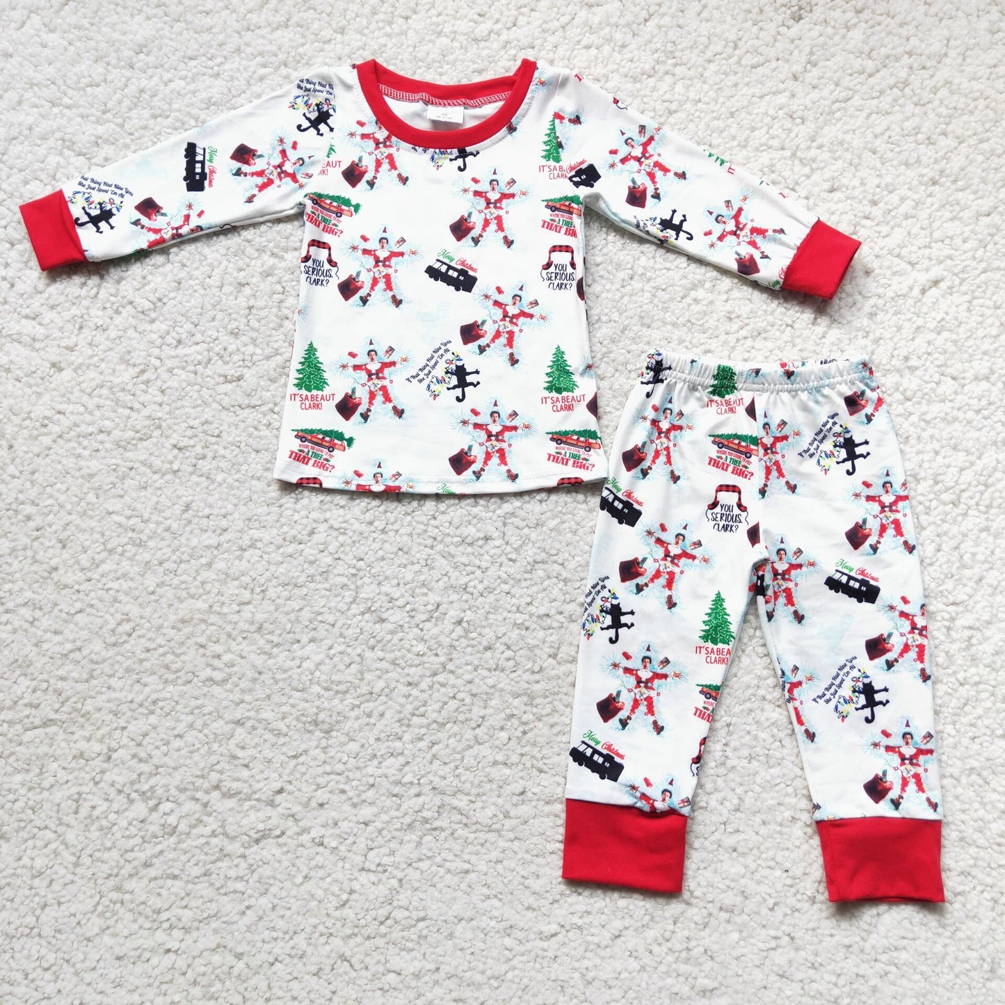 6 C11-16 Boys Christmas Pajamas Long Sleeves Joggers