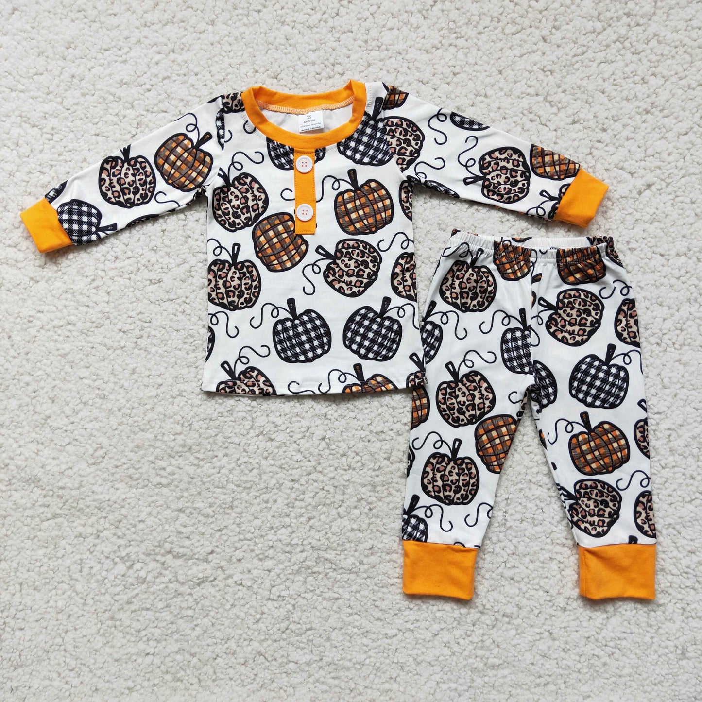 Boys Pumpkin Pajamas Long Sleeves Pants