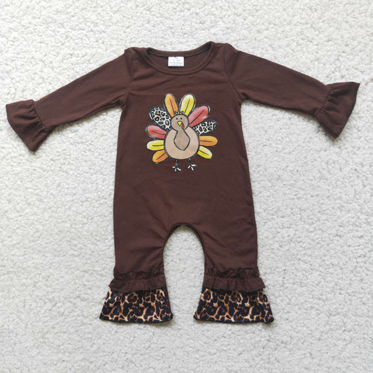 Girls Thanksgiving Turkey Rompers