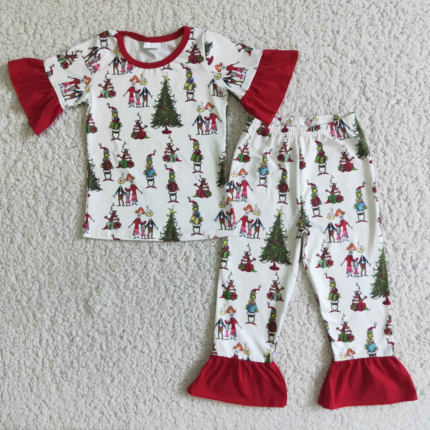 2.99 D2-4 Girls Christmas Pajamas Short Sleeves