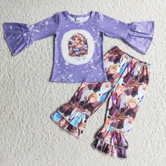 Girls Princess Outfits Long Sleeves Purple