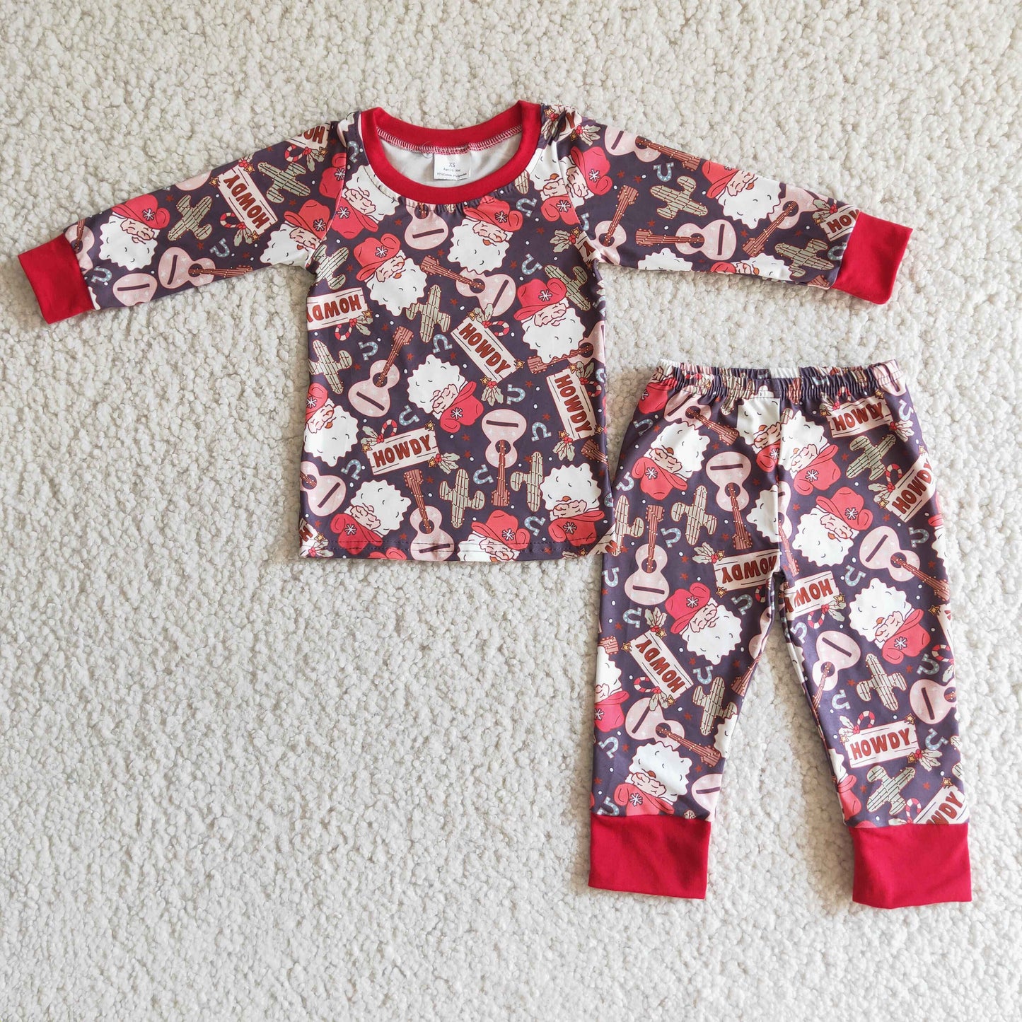 6 B4-25 Boys Howdy Pajamas Long Sleeves Joggers