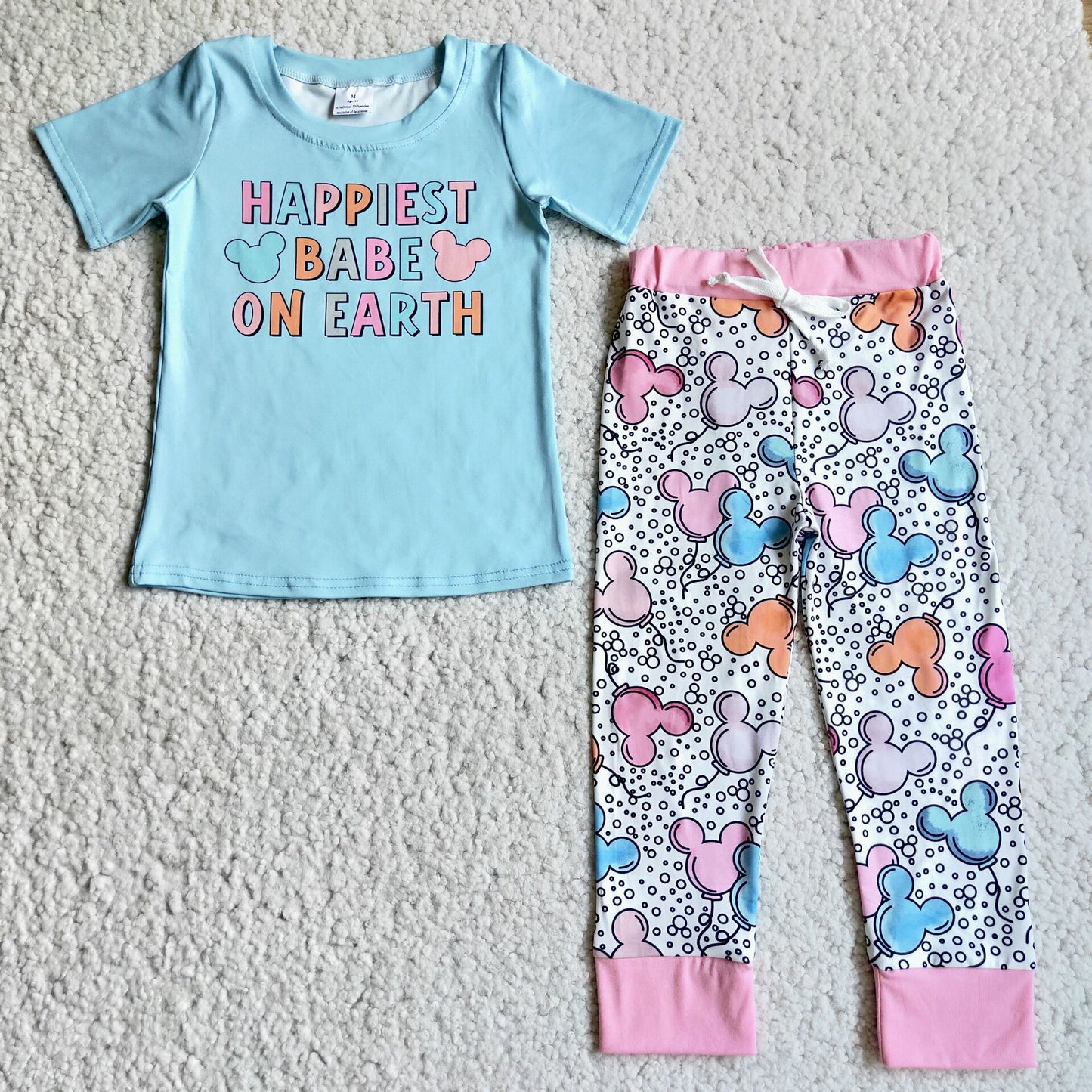 Girls Happiest Babe On Earth Short Sleeves Outfits