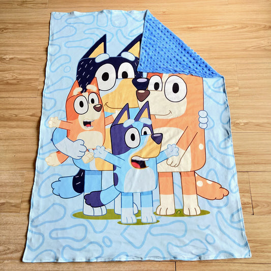 Baby Cartoon Blankets Sky Blue