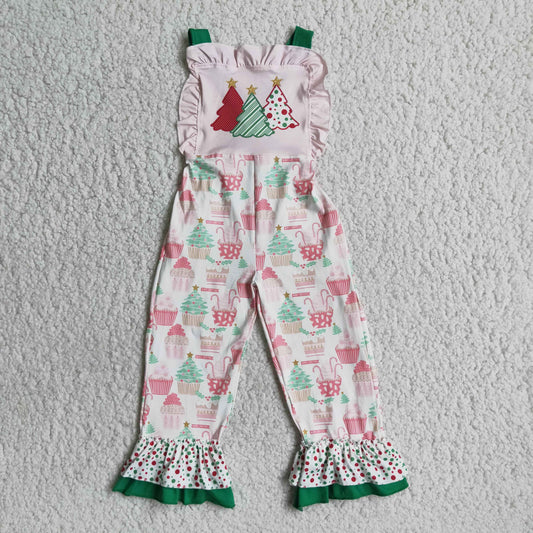 E4-26 Girls Christmas Tree Overalls