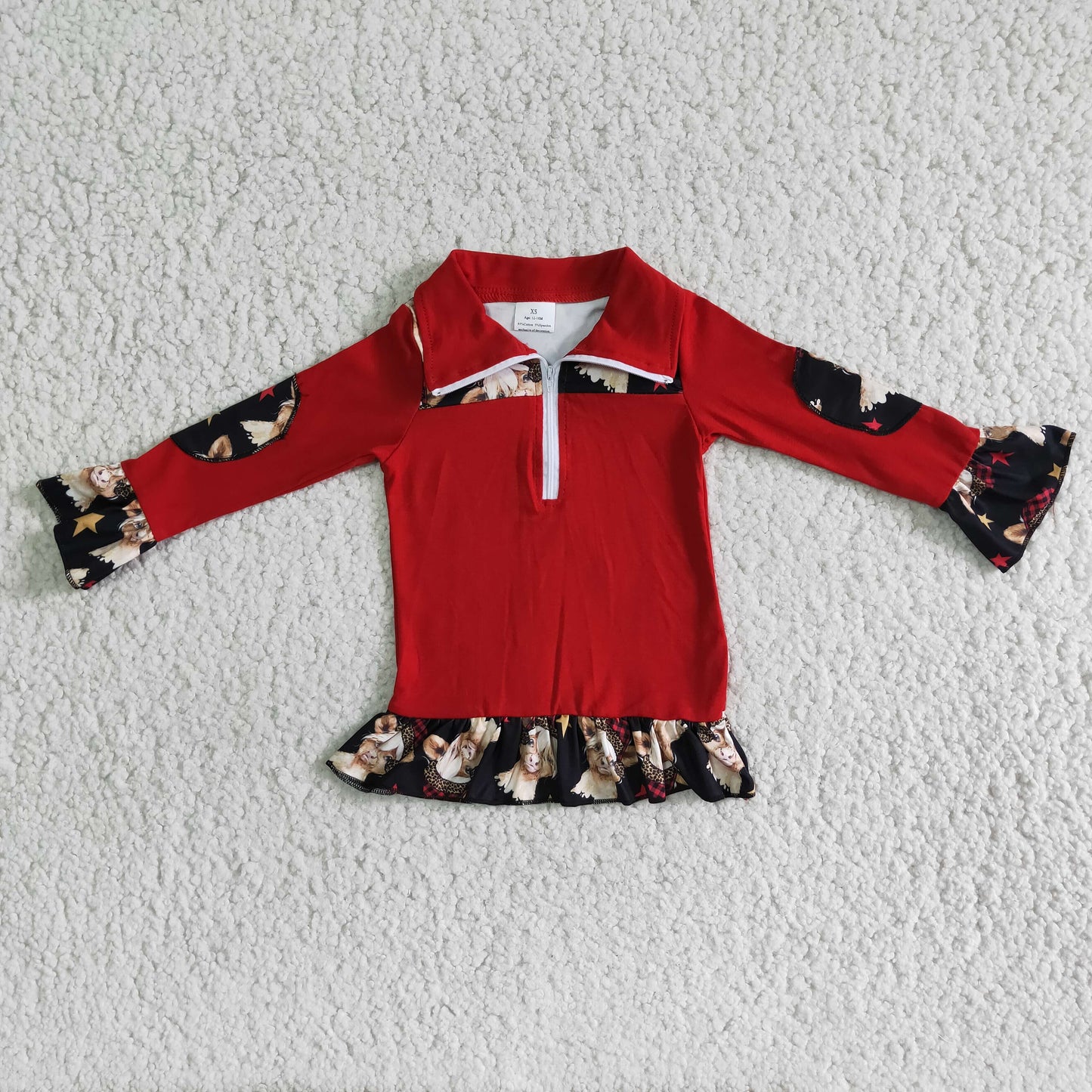 6 A8-3 Girls Red Top Jacket Coat With Zip