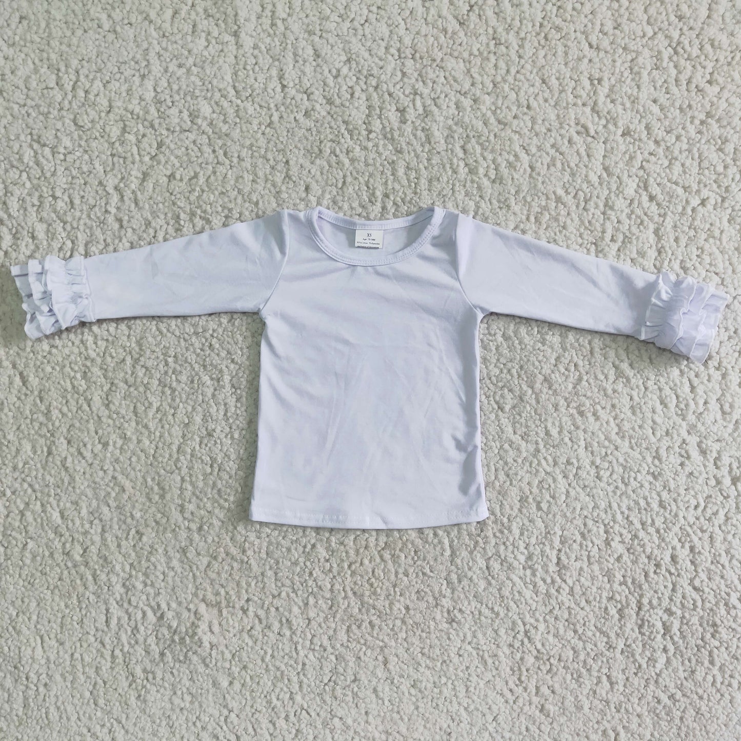 Girls Solid White Shirt Top Cotton Long Sleeves