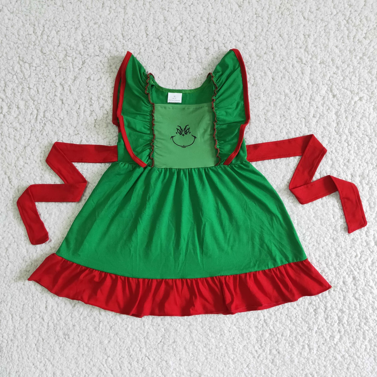 Girls Christmas Dress Sleeveless Green