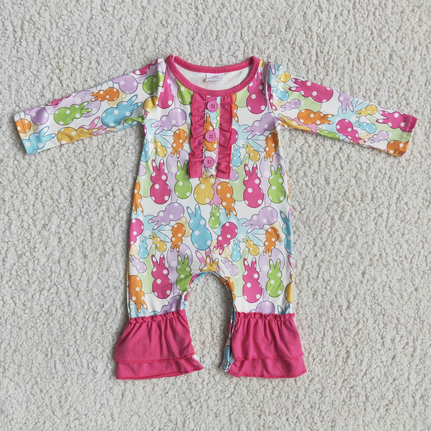 Girls Easter Bunny Rompers Pink