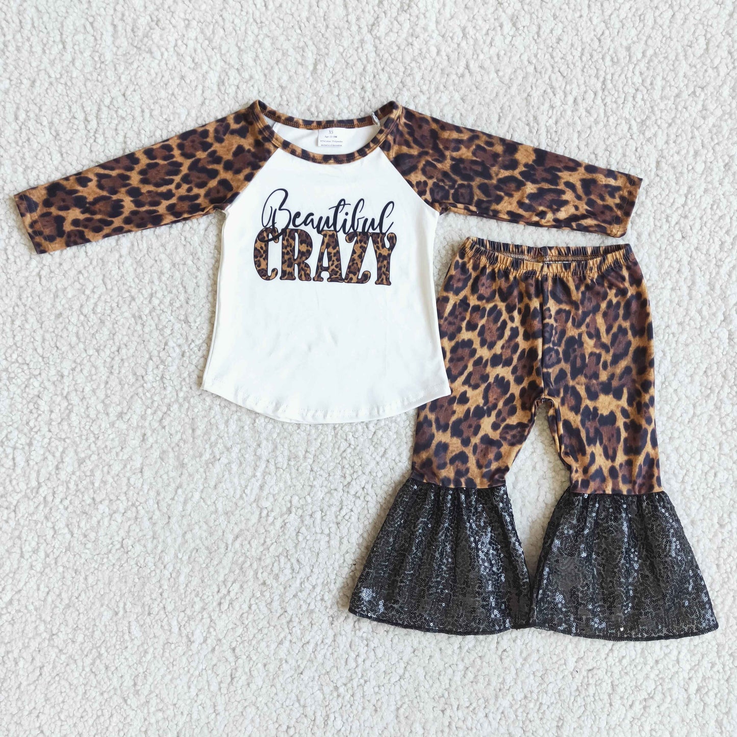 Girls Crazy Outfits Long Sleeves Leopard Pants