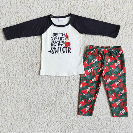 6 B9-2 Boys Christmas Snitch Outfits Long Sleeves Pants