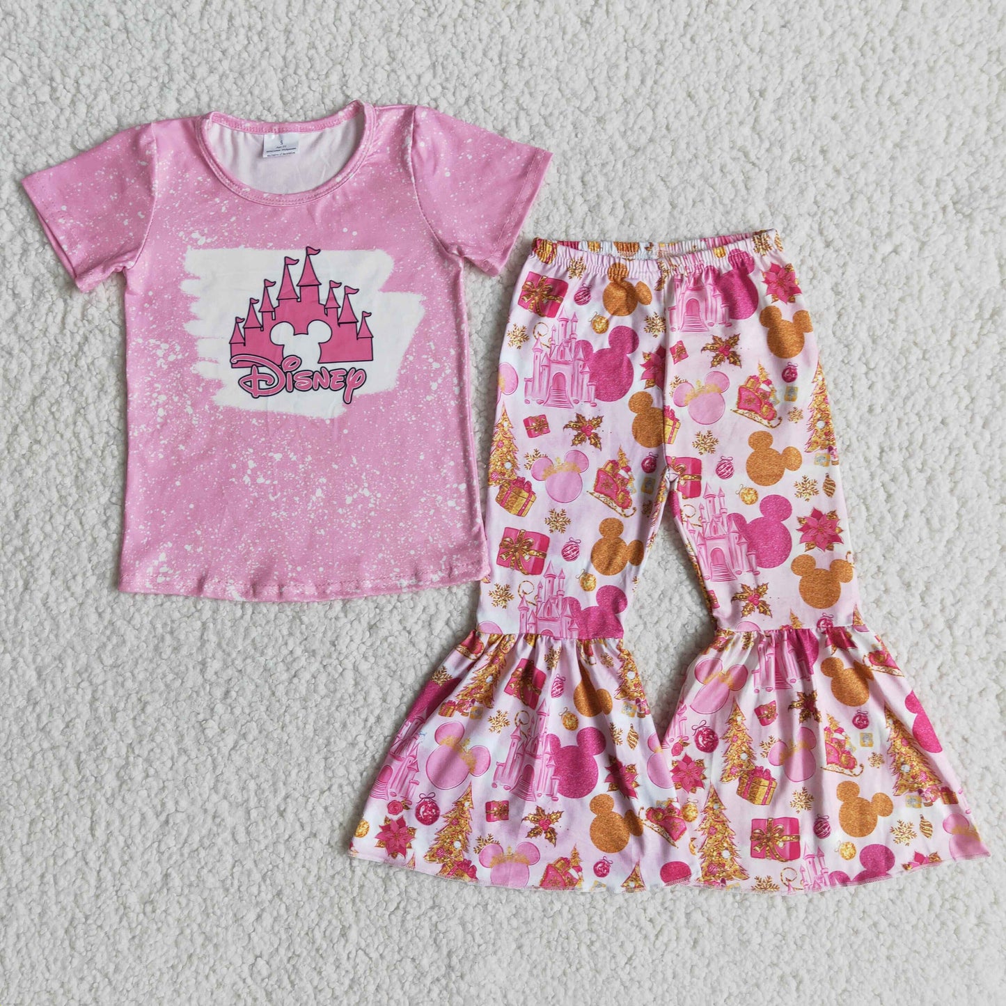 Girls Castle Outfits Long Sleeves Pink Pants