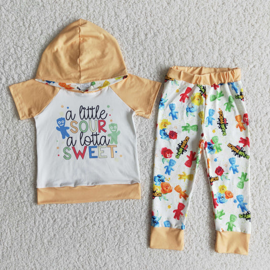 Boys A Little Sour A Little Sweet Outfits Short Sleeves Hoodies