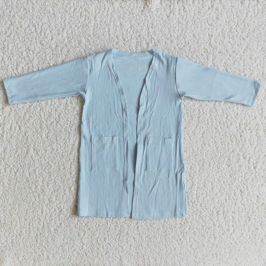 Girls Sky Blue Cotton Cardigan