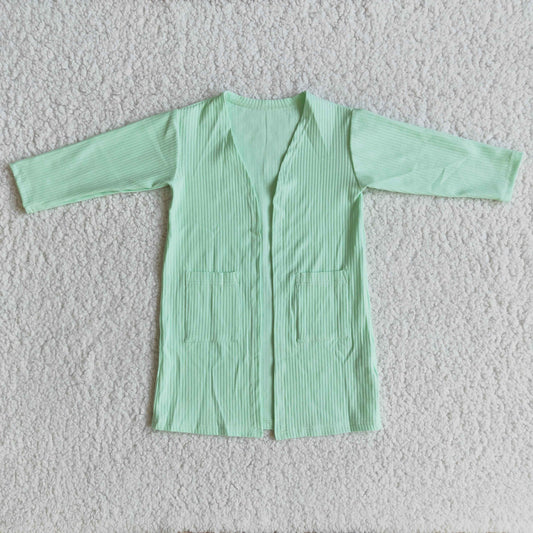 Girls Green Cotton Cardigan